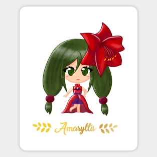 Amaryllis Flower Girl Magnet
